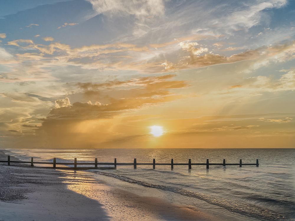 Sunset Pier art print by Mike Calascibetta for $57.95 CAD