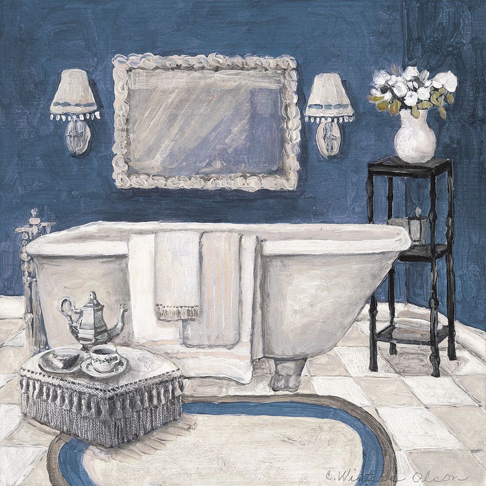 Blue Bath I art print by Charlene Olson for $57.95 CAD