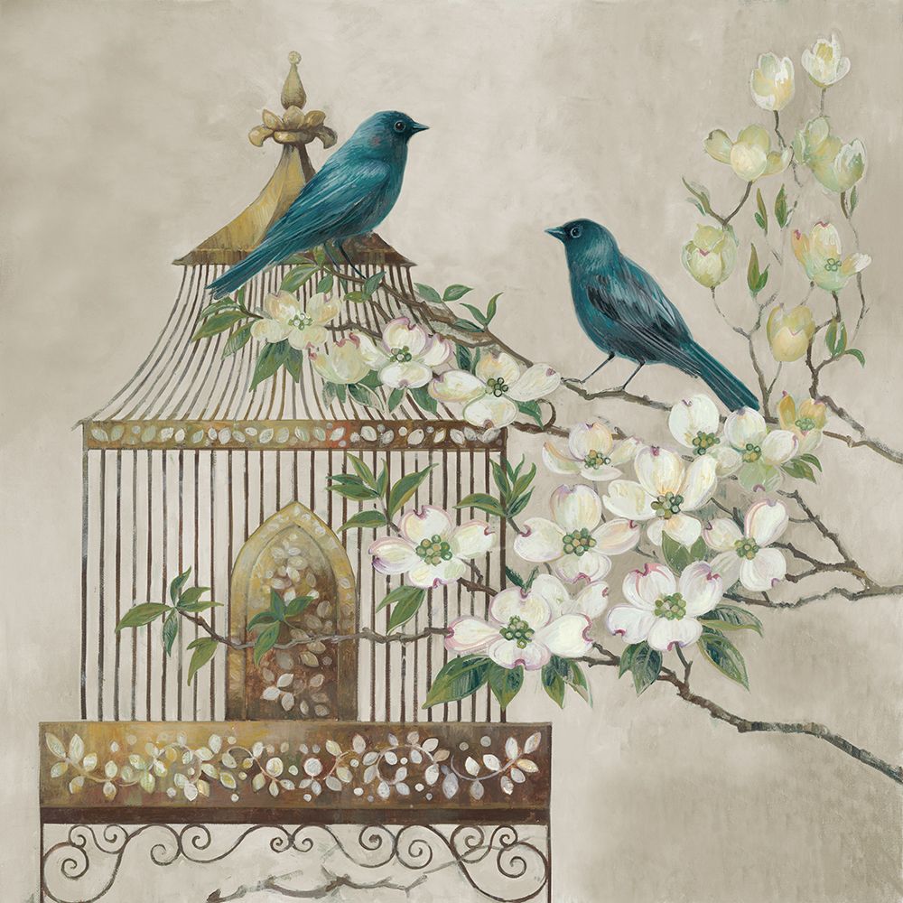 Spring Bluebirds I art print by Elaine Vollherbst-Lane for $57.95 CAD