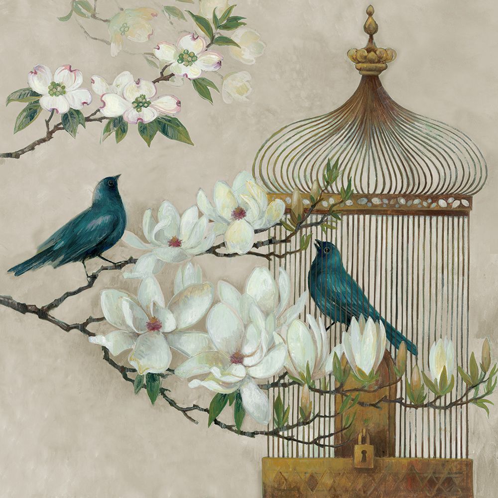 Spring Bluebirds II art print by Elaine Vollherbst-Lane for $57.95 CAD