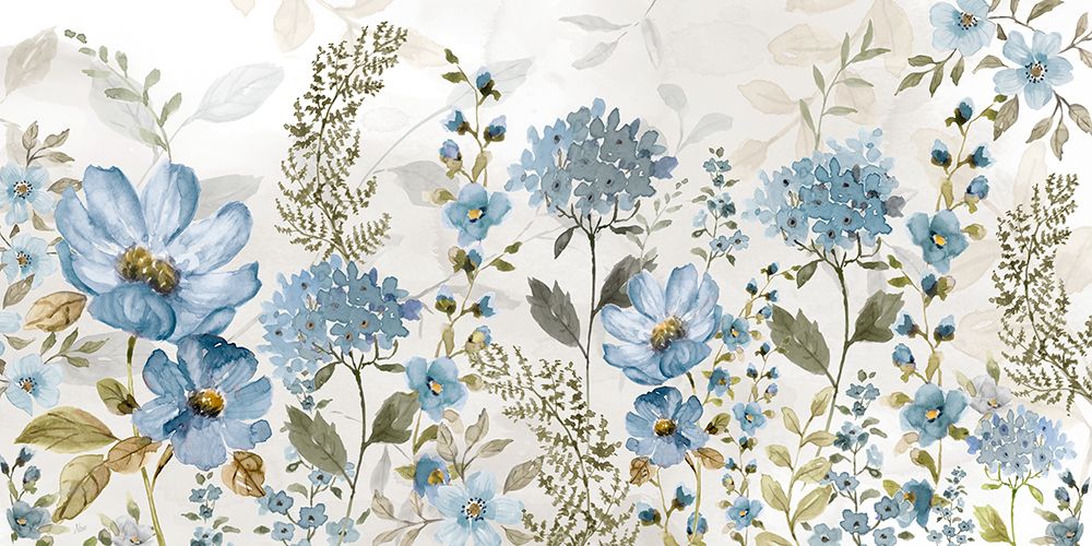 Blue Summer Blooms art print by Nan for $57.95 CAD