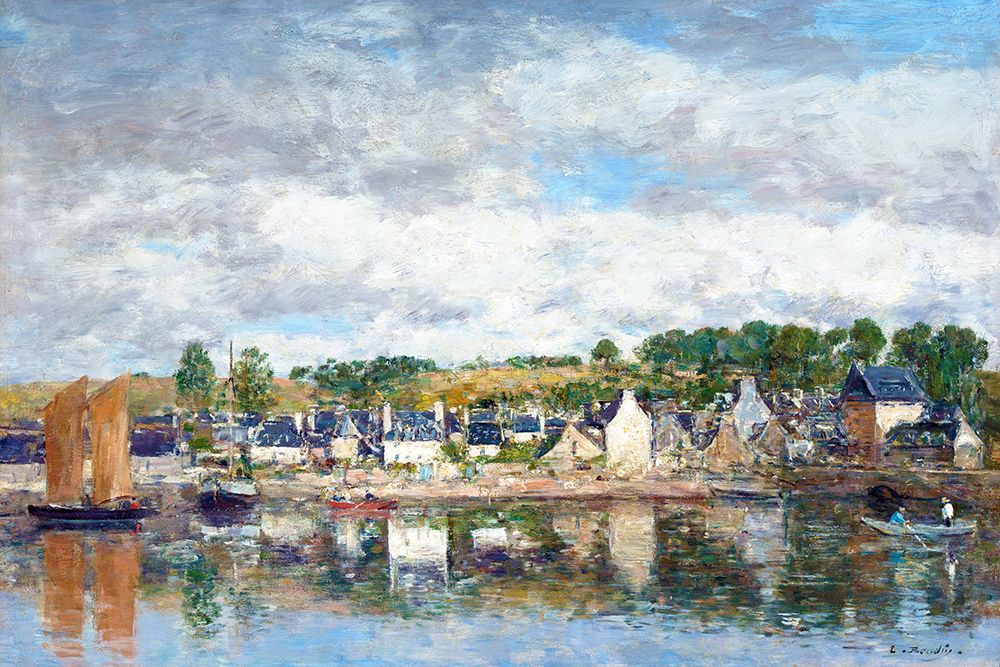 Village by a River art print by Eugene Boudin for $57.95 CAD
