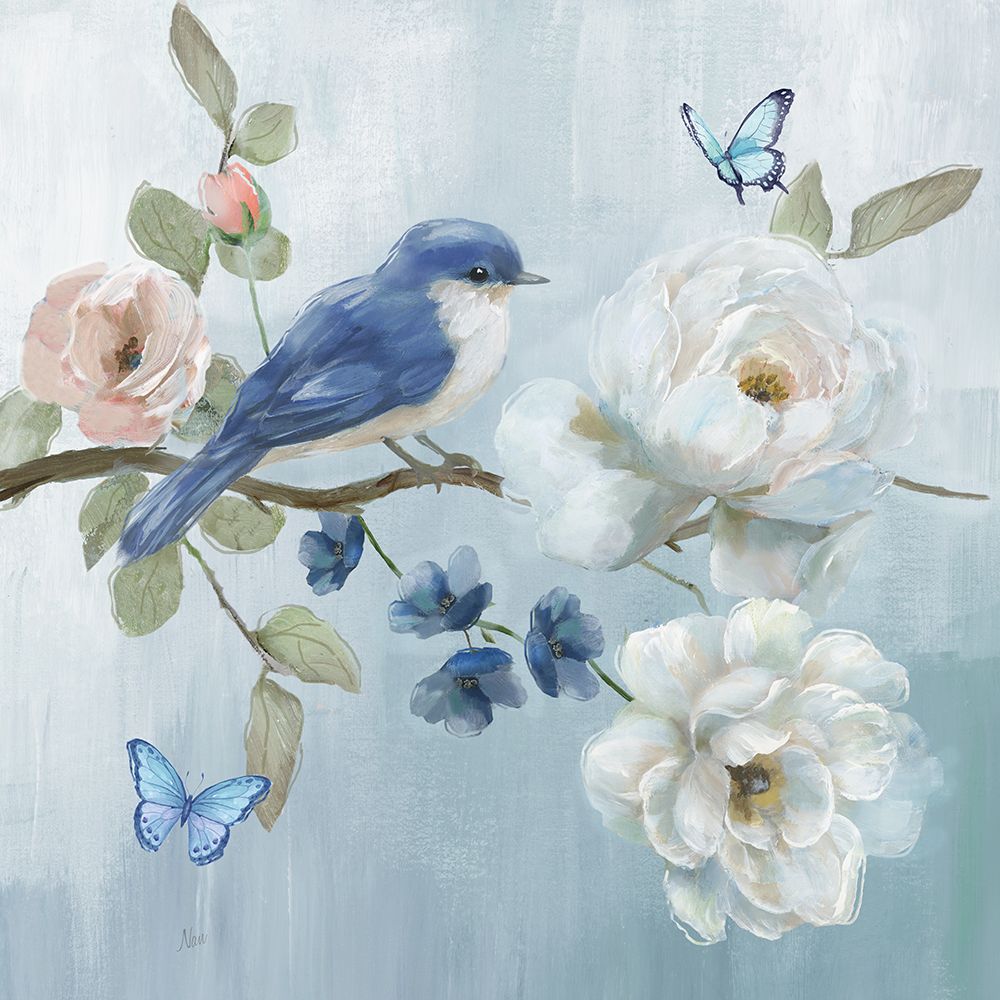 Bird and Blooms I art print by Nan for $57.95 CAD