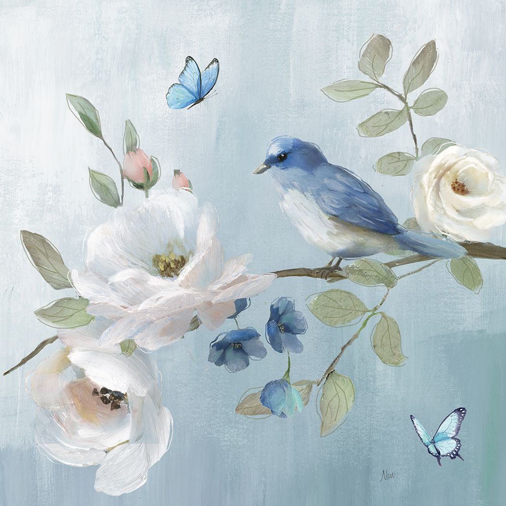 Bird and Blooms II art print by Nan for $57.95 CAD