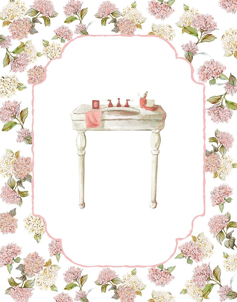 Blushing Hydrangea Bath I art print by Carol Robinson for $57.95 CAD