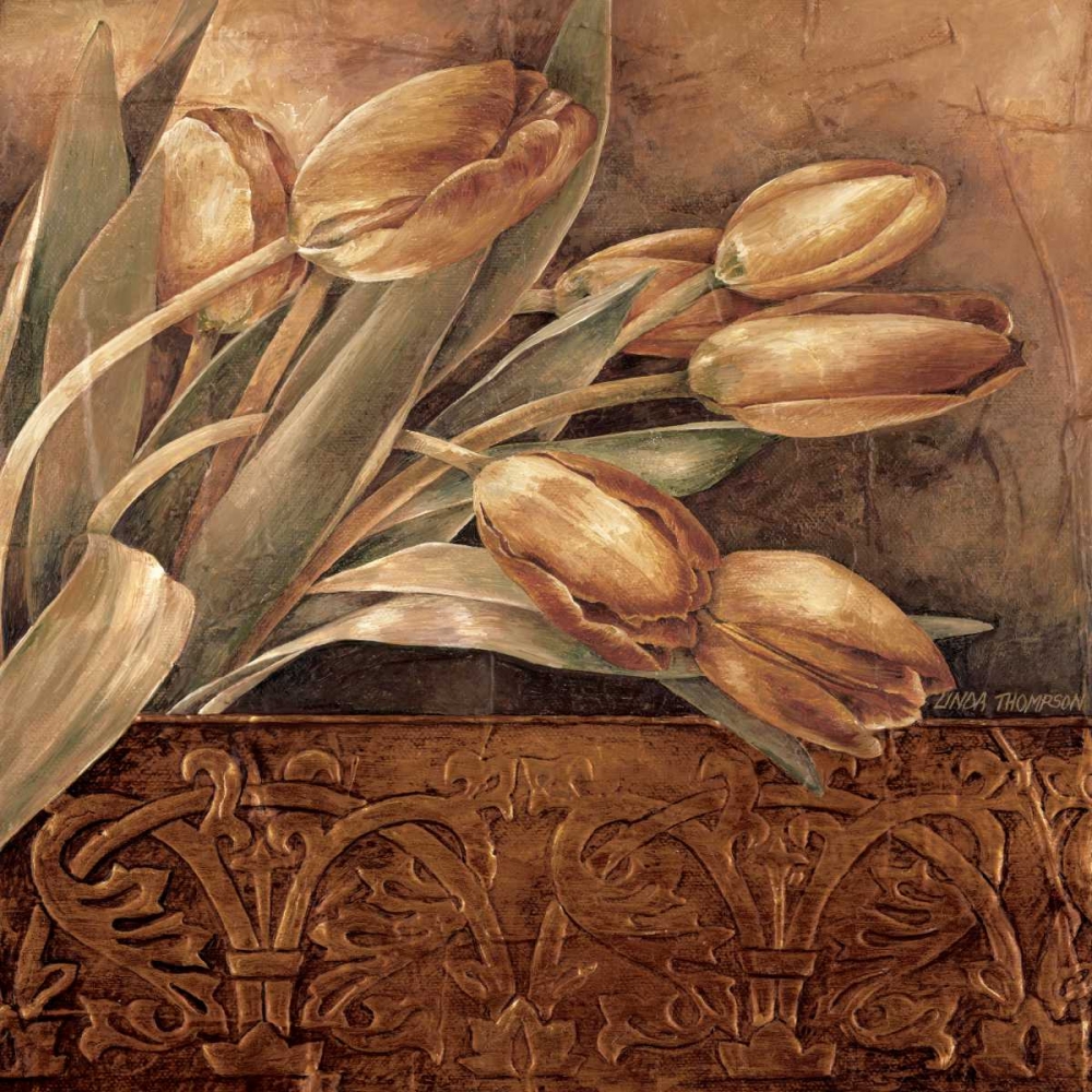 Copper Tulips II art print by Linda Thompson for $57.95 CAD