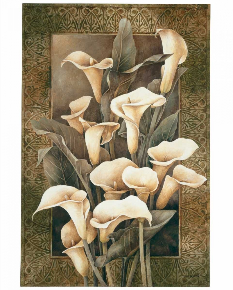 Golden Calla Lilies art print by Linda Thompson for $57.95 CAD