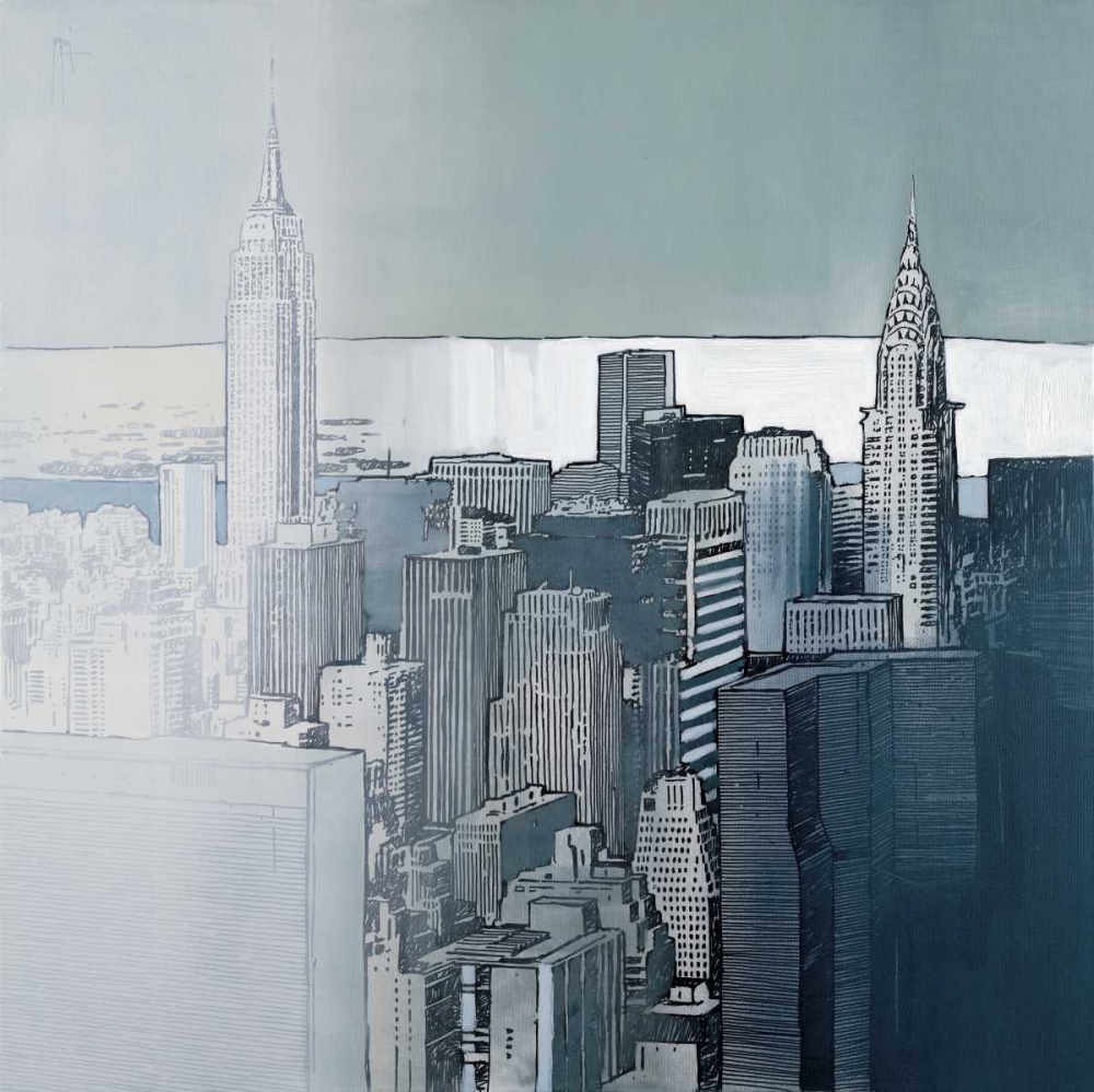 Chrysler and Empire State Buildings art print by Joan Farre for $57.95 CAD
