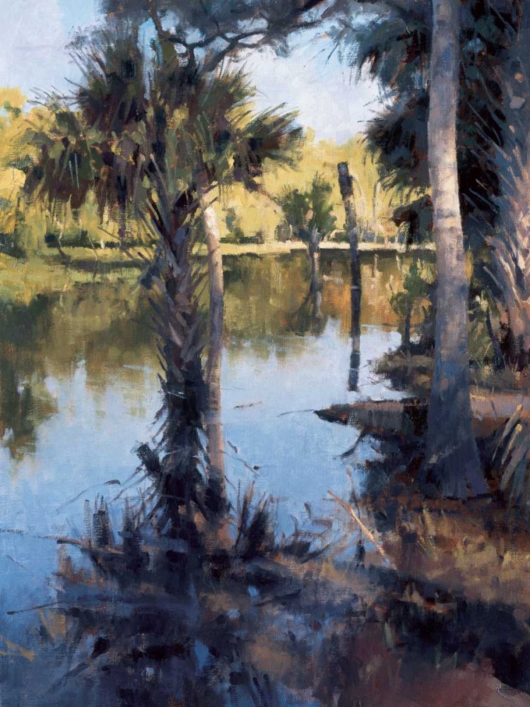 Palms on Water I art print by Larry Moore for $57.95 CAD