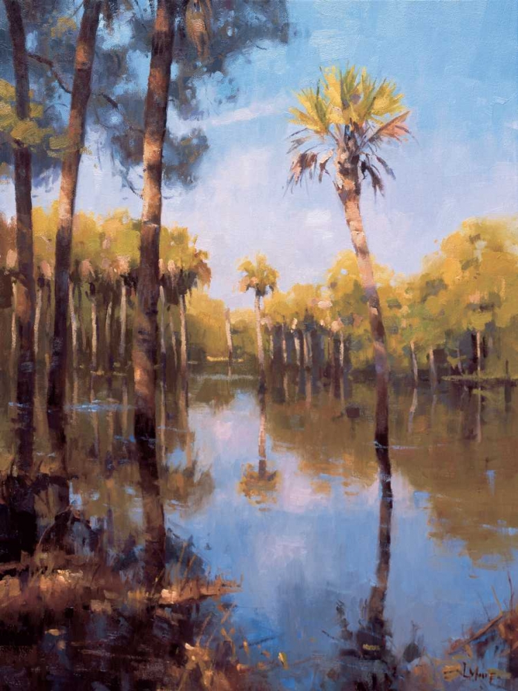 Palms on Water II art print by Larry Moore for $57.95 CAD