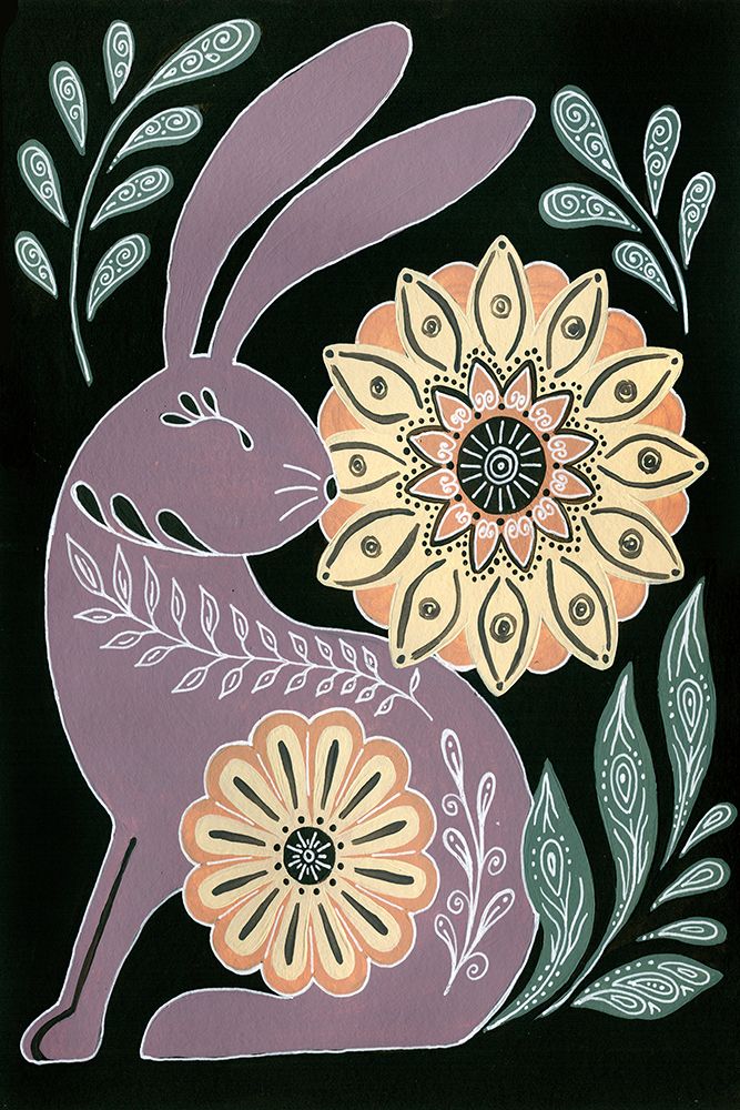 Nordic Folk Bunny art print by Yvette St. Amant for $57.95 CAD