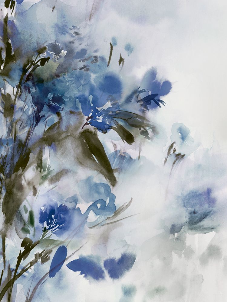 Blue Flowers II art print by Aria K for $57.95 CAD