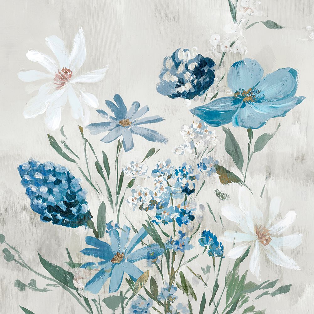 Blue Wild Flowers art print by Aria K for $57.95 CAD