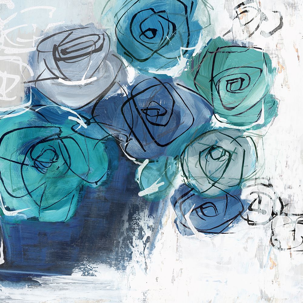 Blue Flowers in Pot art print by Alex Black for $57.95 CAD