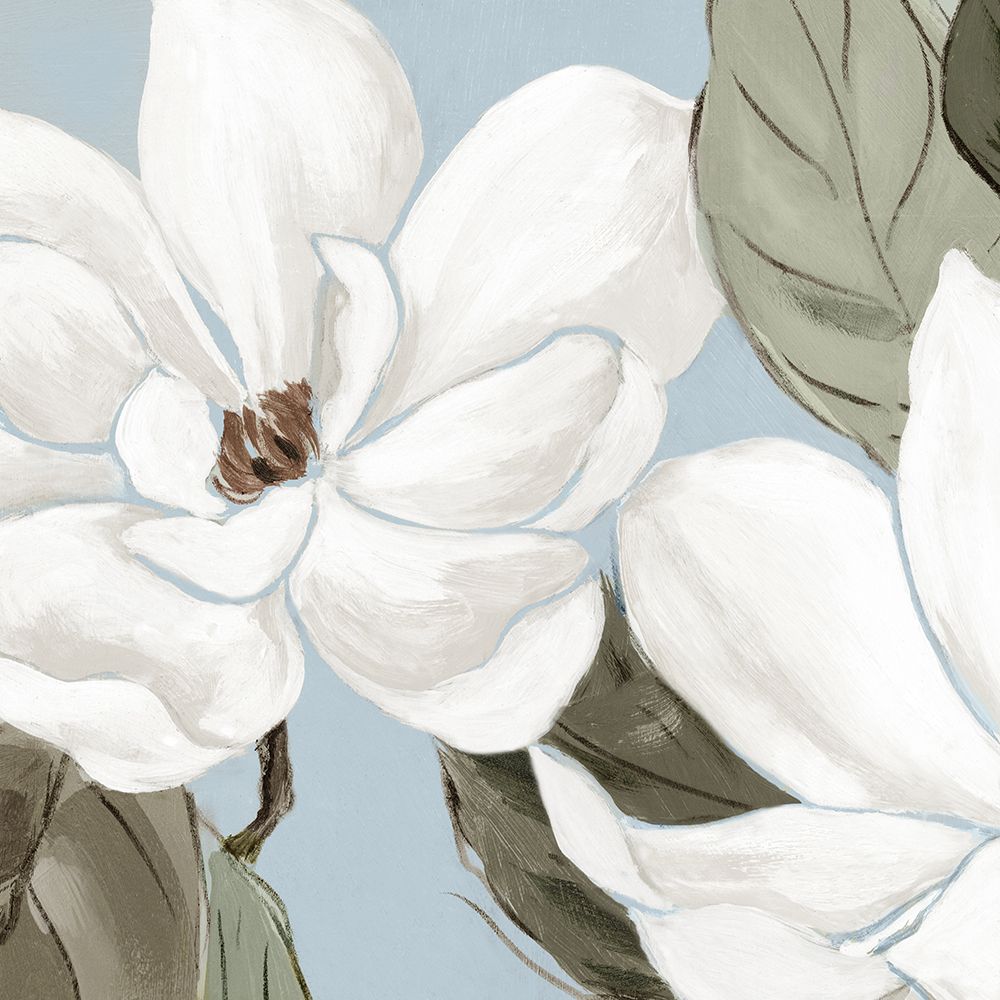 White Blooms Against Soft Blue art print by Alex Black for $57.95 CAD