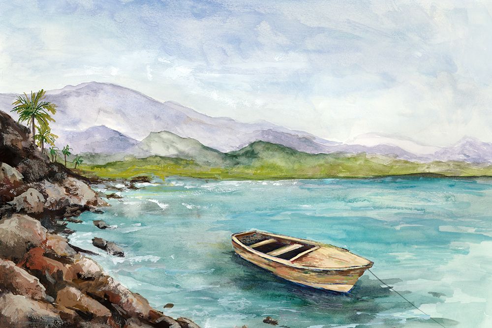 Canoe by the Rocks art print by Jacob Q for $57.95 CAD