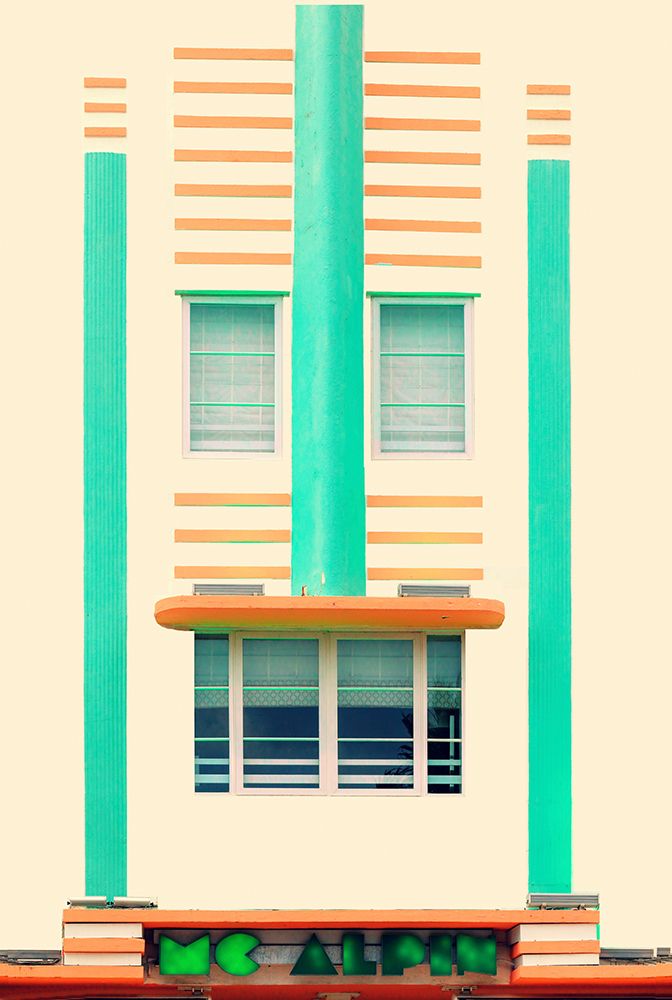Coloured Miami art print by Peter Dulis for $57.95 CAD