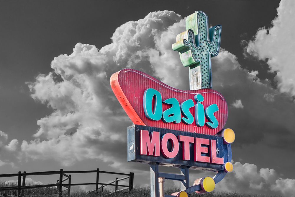 Oasis Motel Vintage Sign art print by Daniel Stein for $57.95 CAD