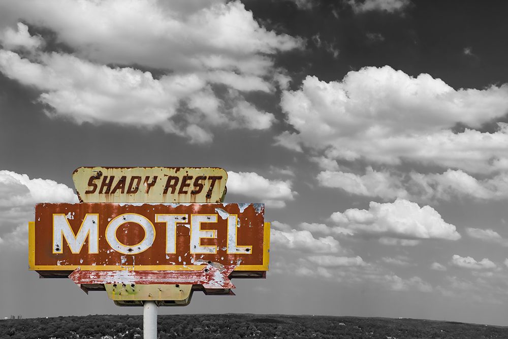 Shady Rest Motel Vintage Sign art print by Daniel Stein for $57.95 CAD