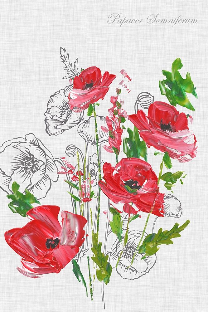 Botanical Poppies  art print by Eva Watts for $57.95 CAD