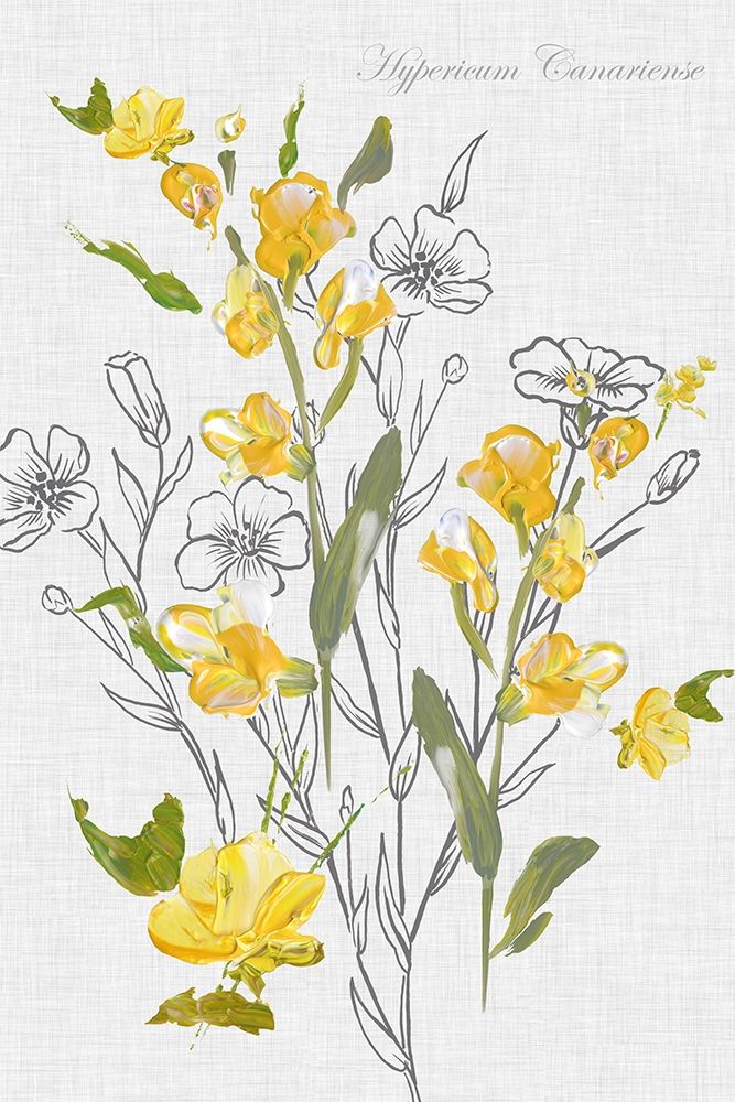 Botantical Yellow Flowers  art print by Eva Watts for $57.95 CAD