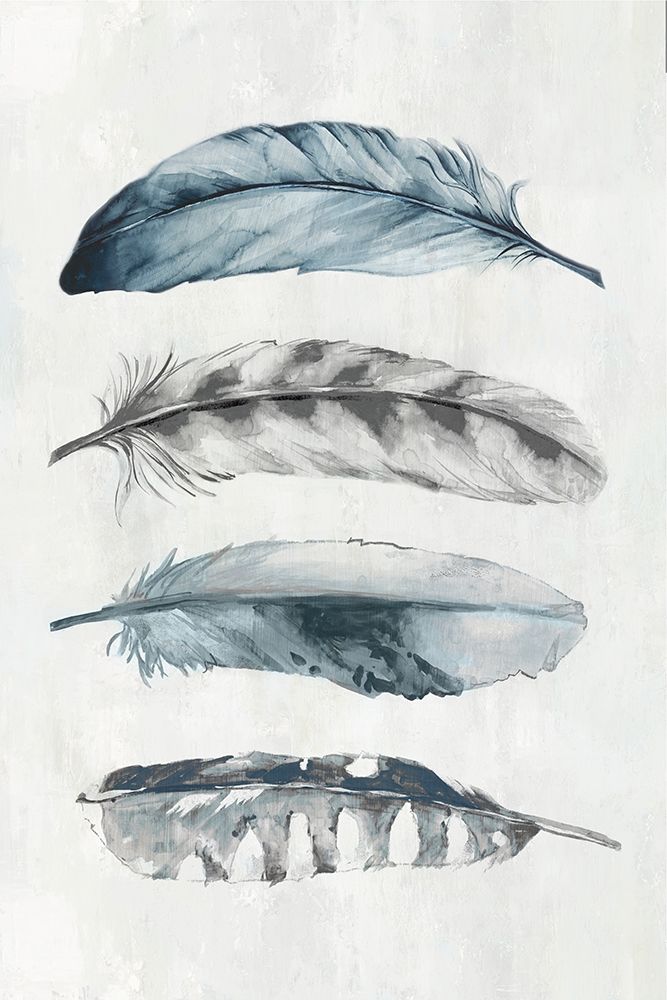 Indgio Feathers I  art print by Eva Watts for $57.95 CAD