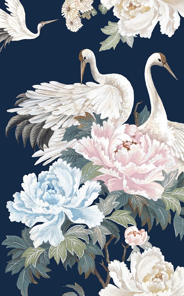 Pearly White Cranes I art print by Eva Watts for $57.95 CAD