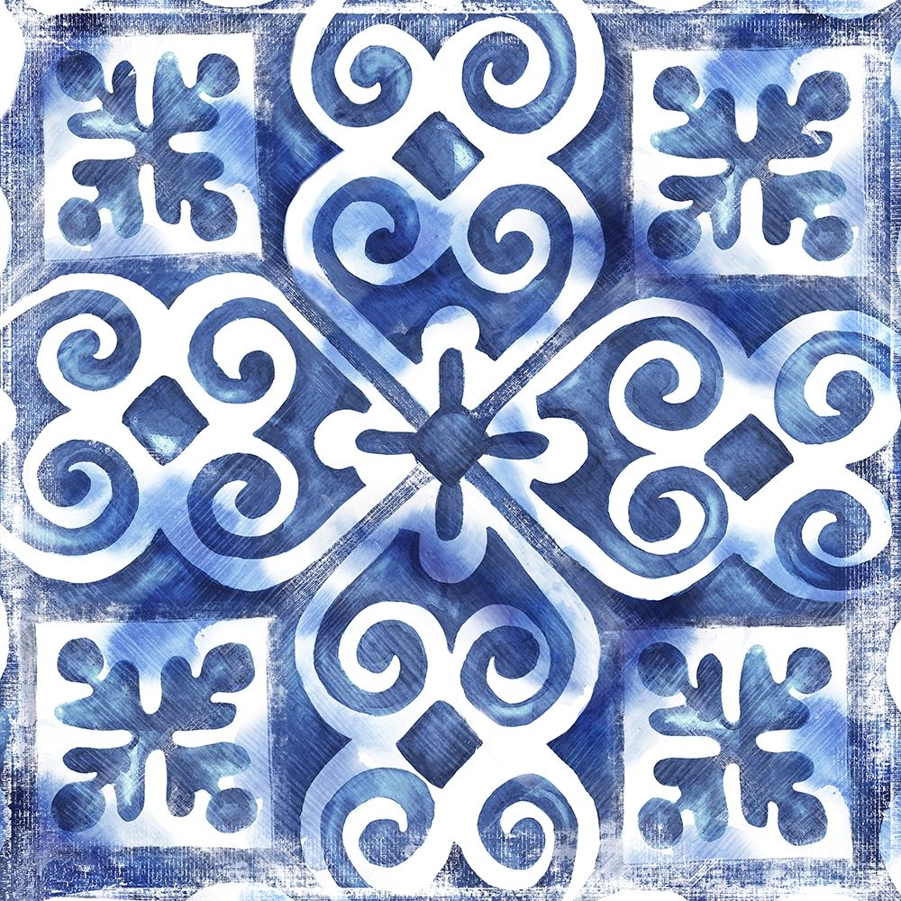 Blue Mosaic Tile I  art print by Eva Watts for $57.95 CAD