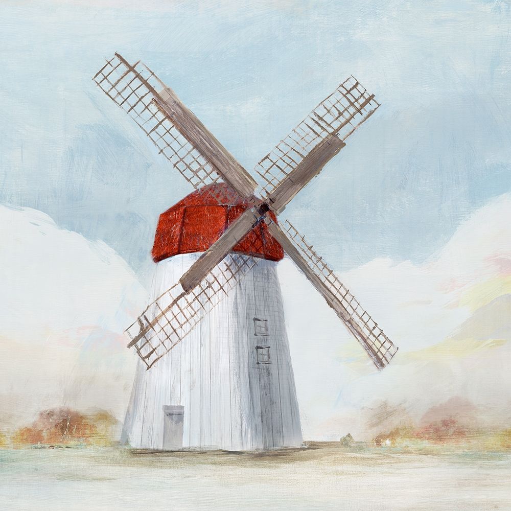 Red Windmill I  art print by Isabelle Z for $57.95 CAD