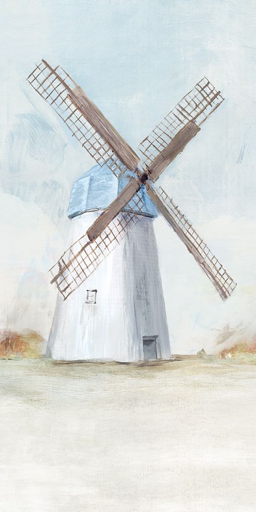 Blue Windmill I  art print by Isabelle Z for $57.95 CAD