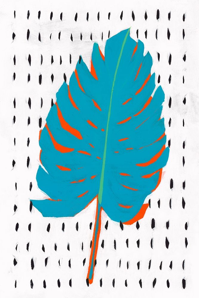 Blue Tropical Leaf II  art print by Isabelle Z for $57.95 CAD