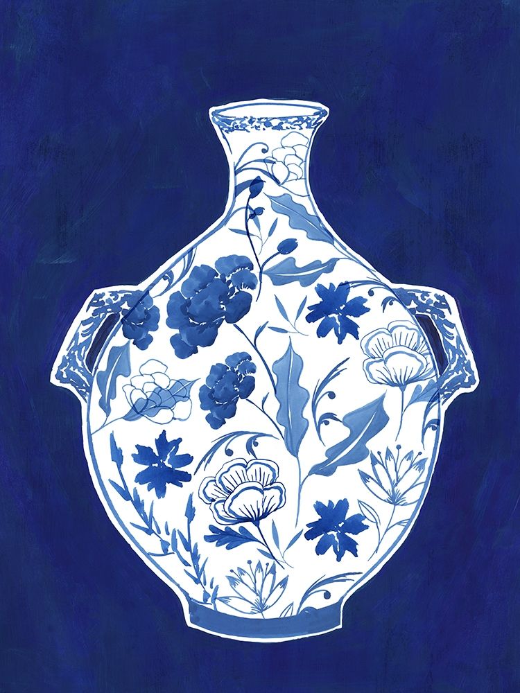 Indgio Porcelain Vase I  art print by Isabelle Z for $57.95 CAD