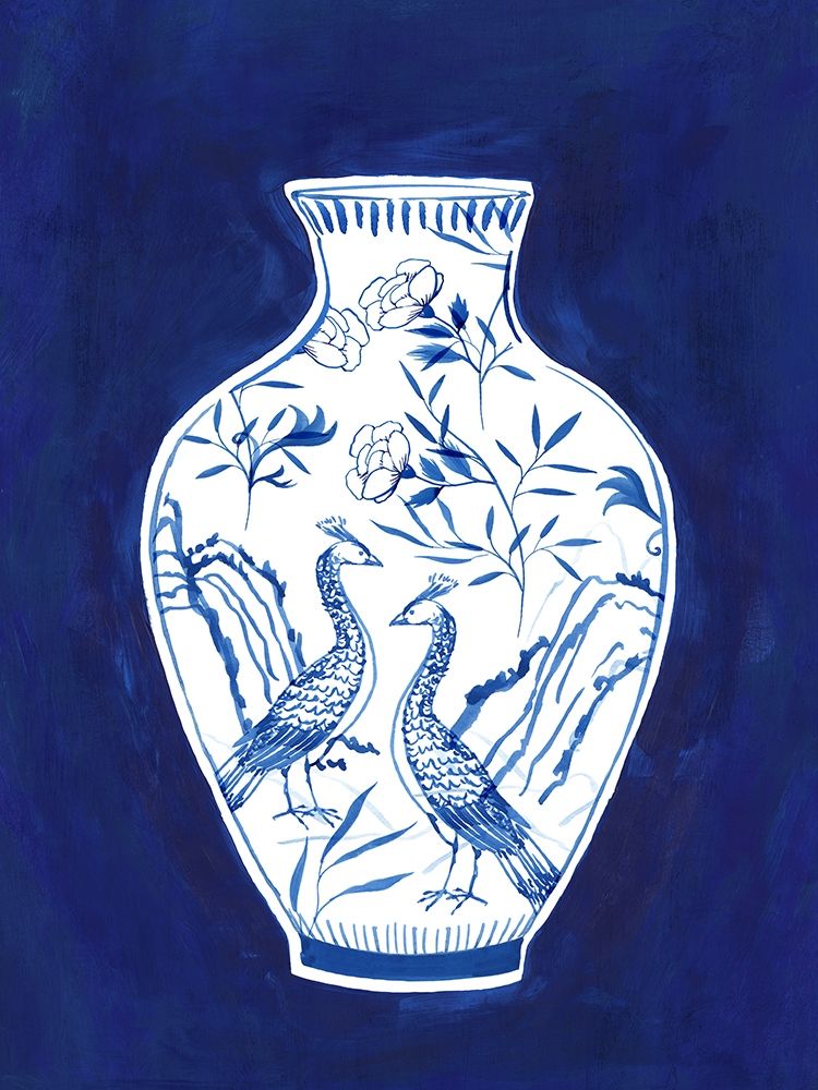 Indgio Porcelain Vase II  art print by Isabelle Z for $57.95 CAD