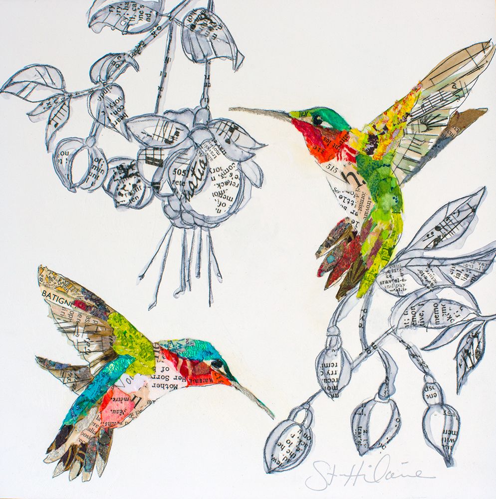 Hummers and BloomsÂ  art print by Elizabeth St Hilaire for $57.95 CAD