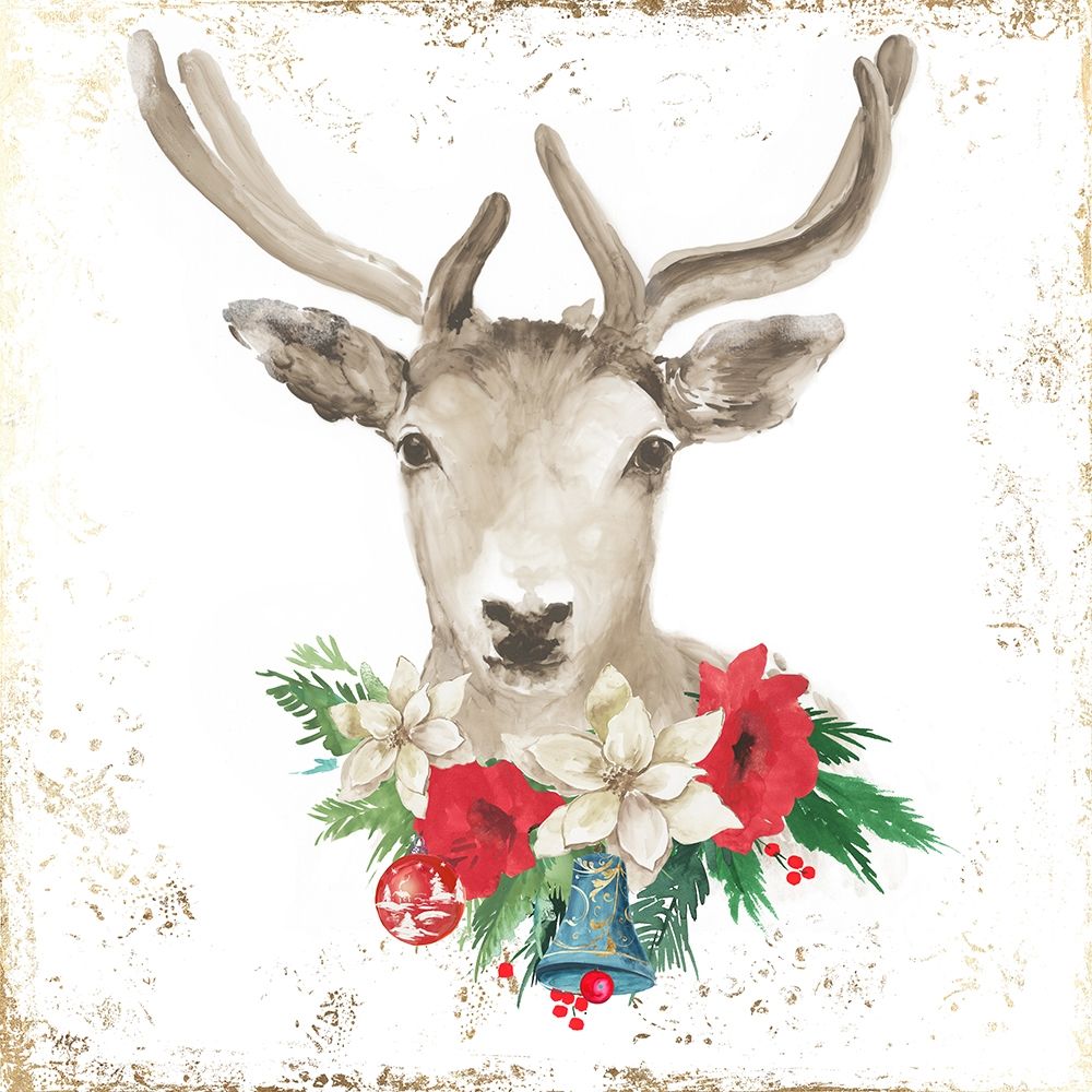 Christmas Deer art print by PI Studio for $57.95 CAD
