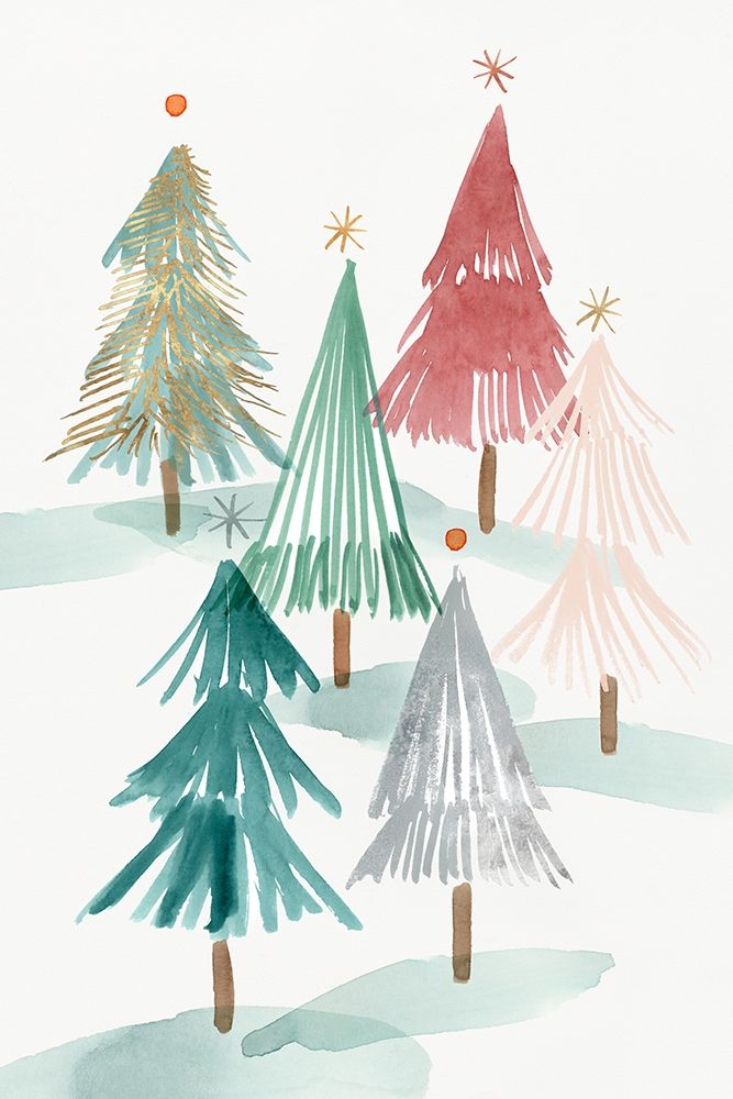 Christmas Trees II art print by PI Studio for $57.95 CAD