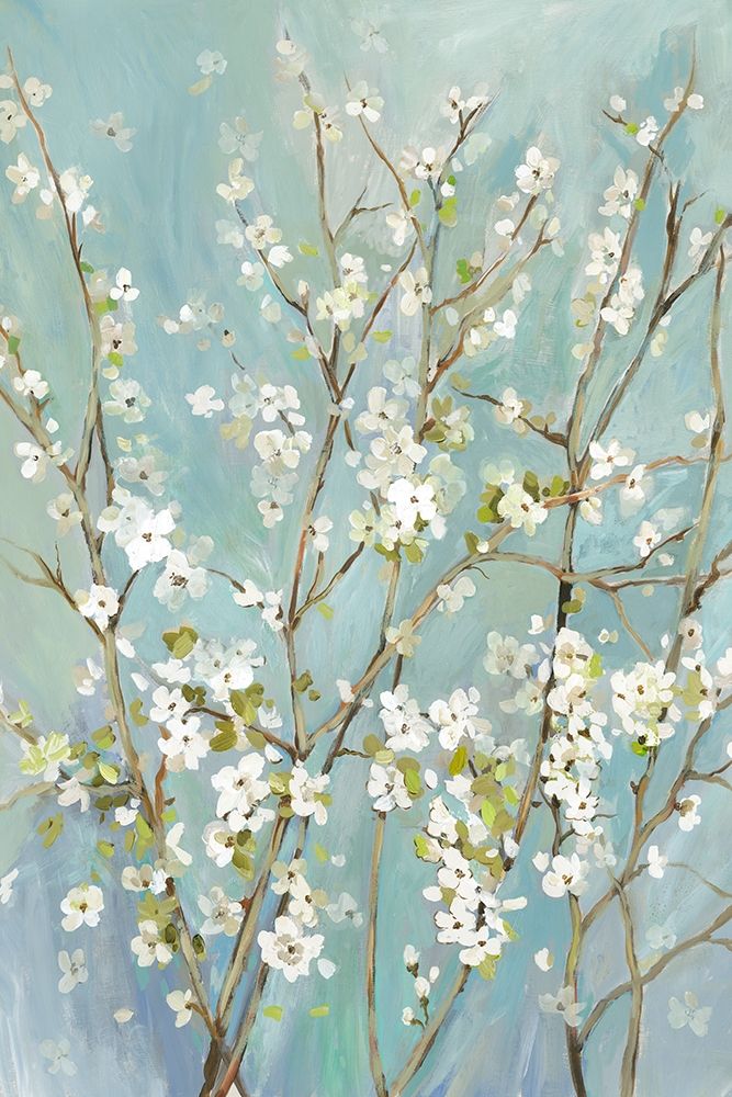 Teal Almond Blossoms art print by Asia Jensen for $57.95 CAD