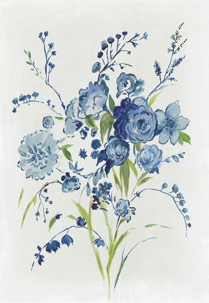 Blue Florals I  art print by Asia Jensen for $57.95 CAD
