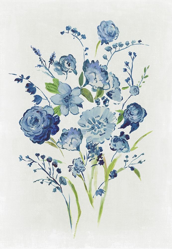 Blue Florals II art print by Asia Jensen for $57.95 CAD