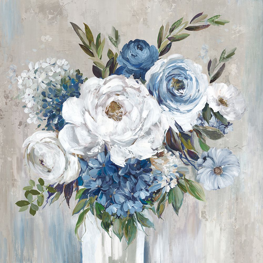 Blue Bouquet of Flowers art print by Asia Jensen for $57.95 CAD