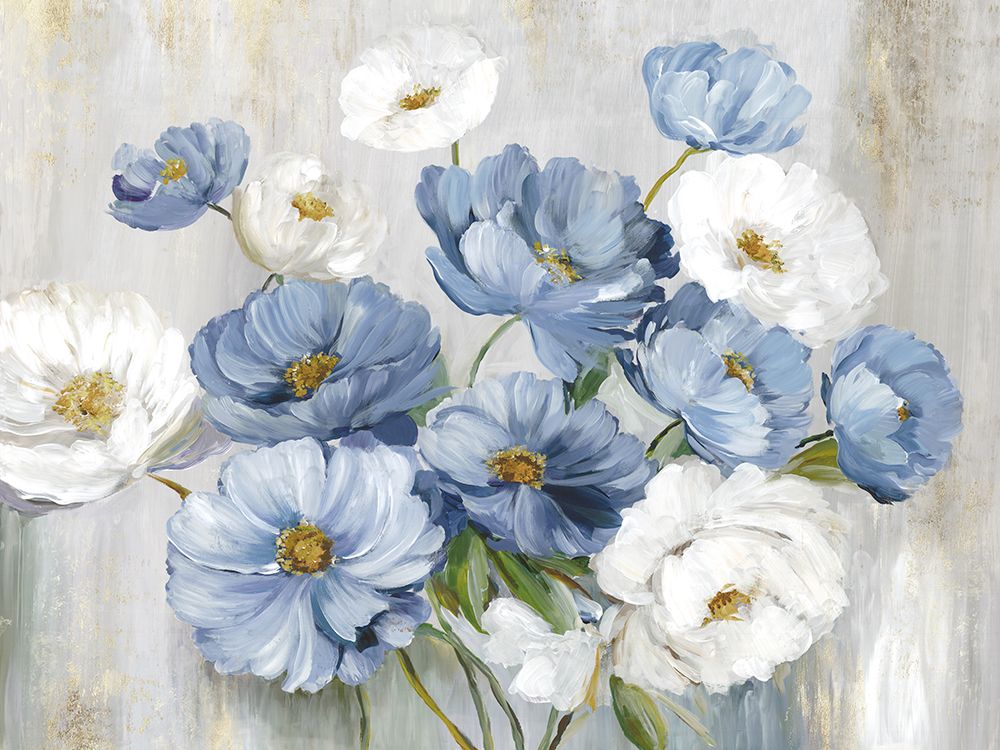 Blue Winter Florals art print by Asia Jensen for $57.95 CAD