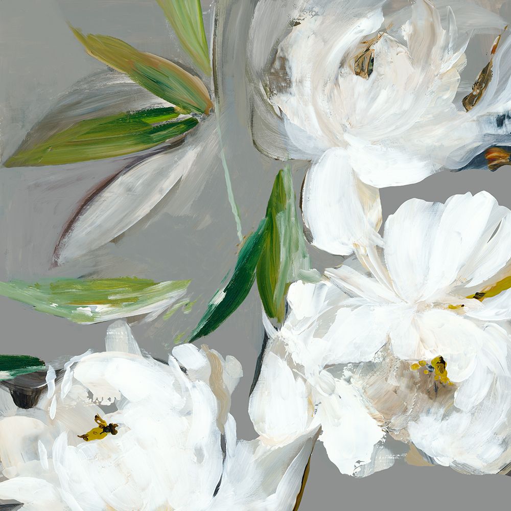 White Peonie Florals II art print by Asia Jensen for $57.95 CAD