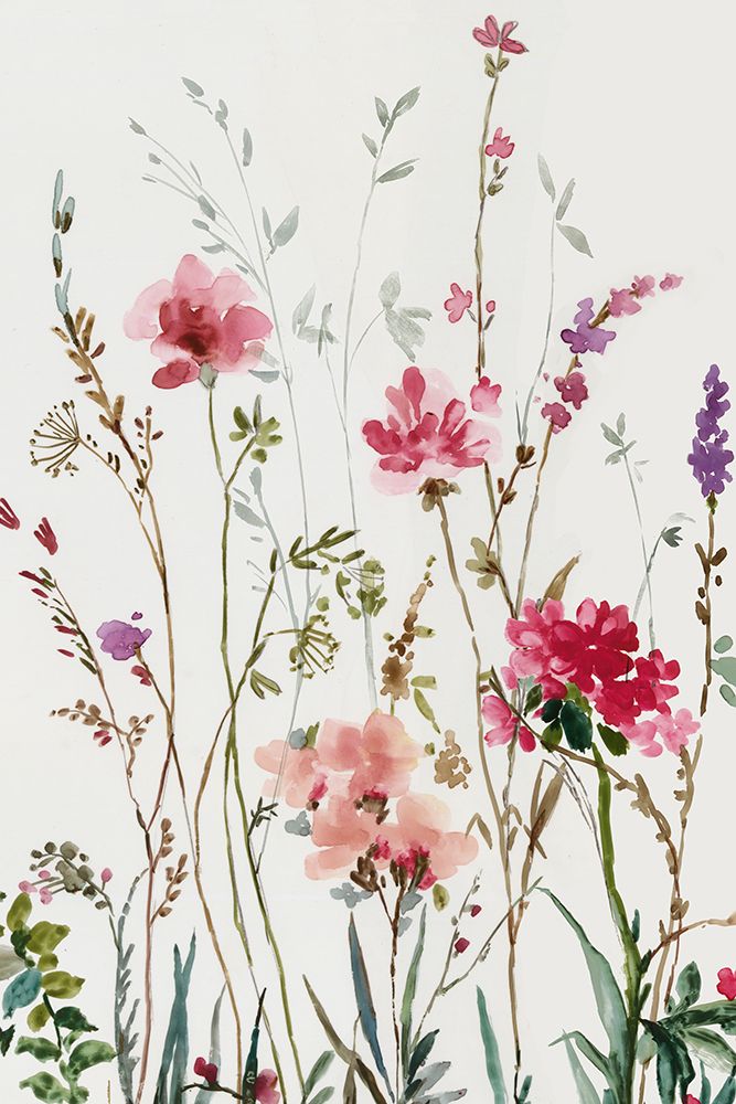 Pink Wild Flowers I art print by Asia Jensen for $57.95 CAD