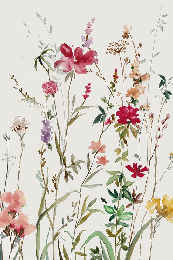 Pink Wild Flowers II art print by Asia Jensen for $57.95 CAD