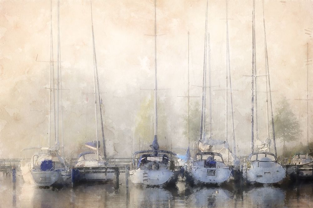 Sailboats In Fog  art print by Kim Curinga for $57.95 CAD