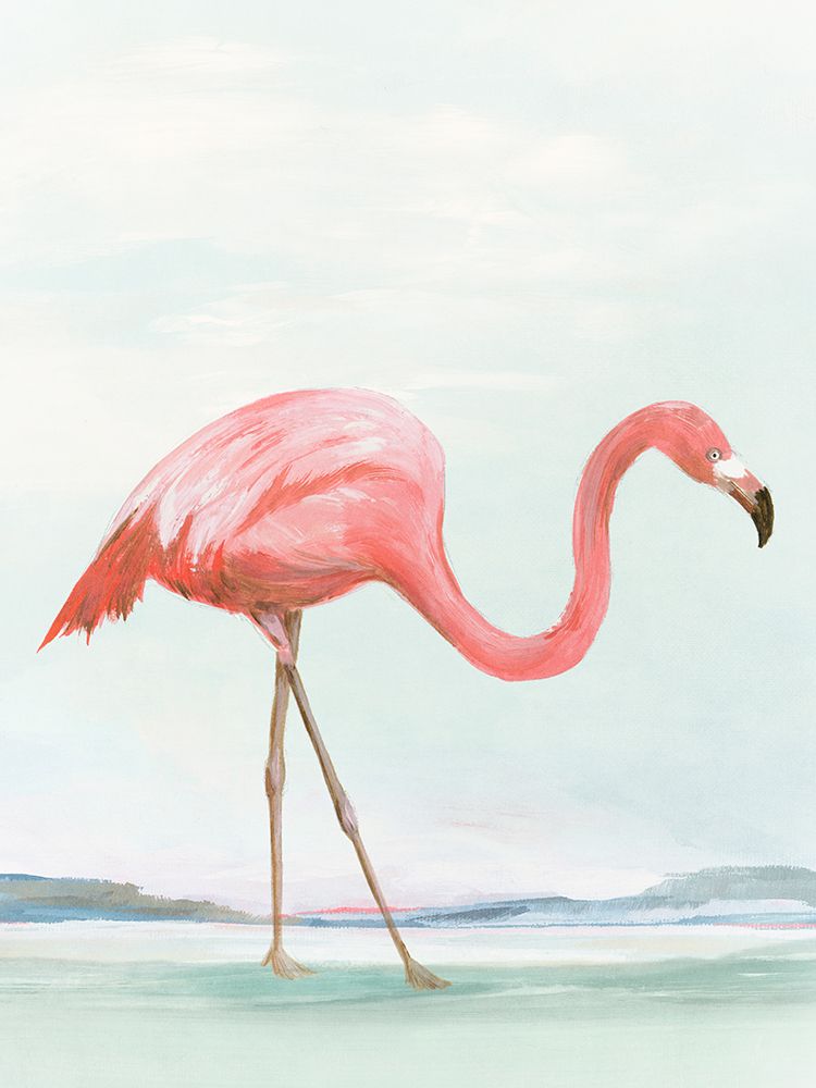 Summer Flamingo I art print by Lily K for $57.95 CAD