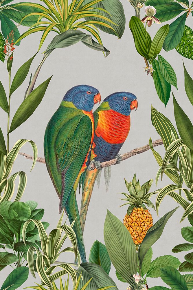 Parakeets Tropical Garden  I art print by Andrea Haase for $57.95 CAD