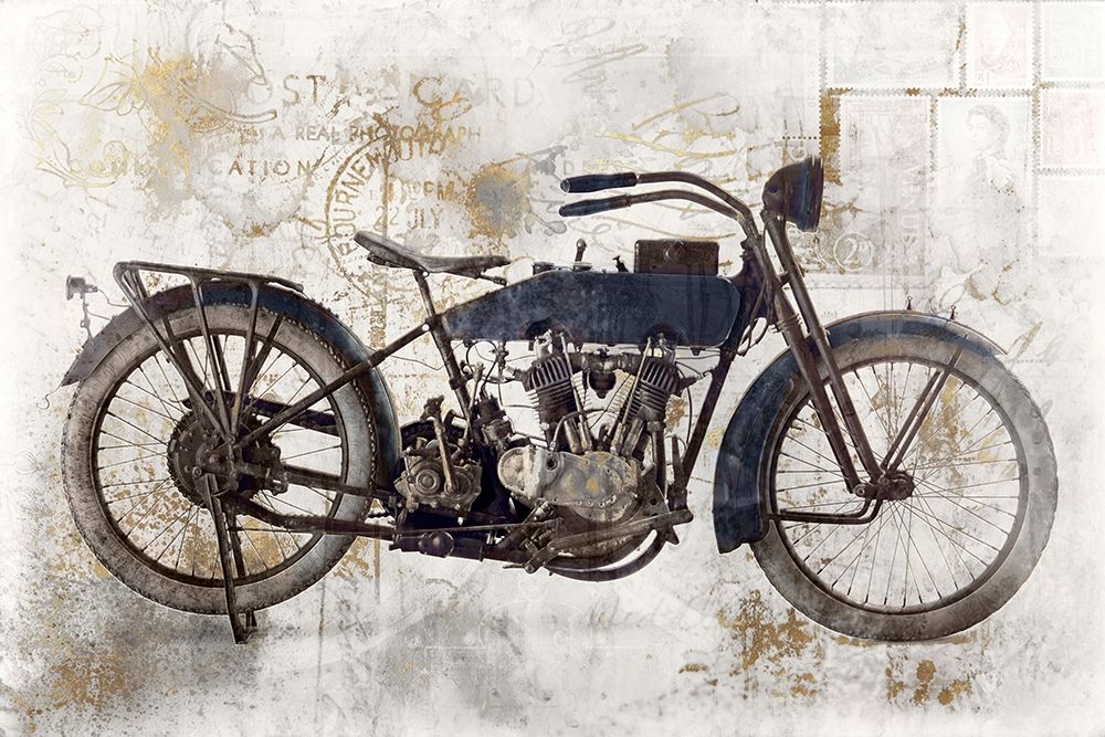 Navy Motocycle art print by Roozbeh for $57.95 CAD