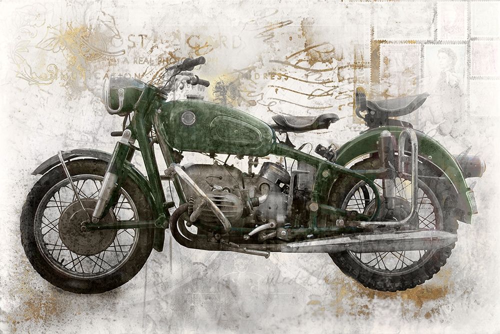 Green MotorcycleÂ  art print by Roozbeh for $57.95 CAD