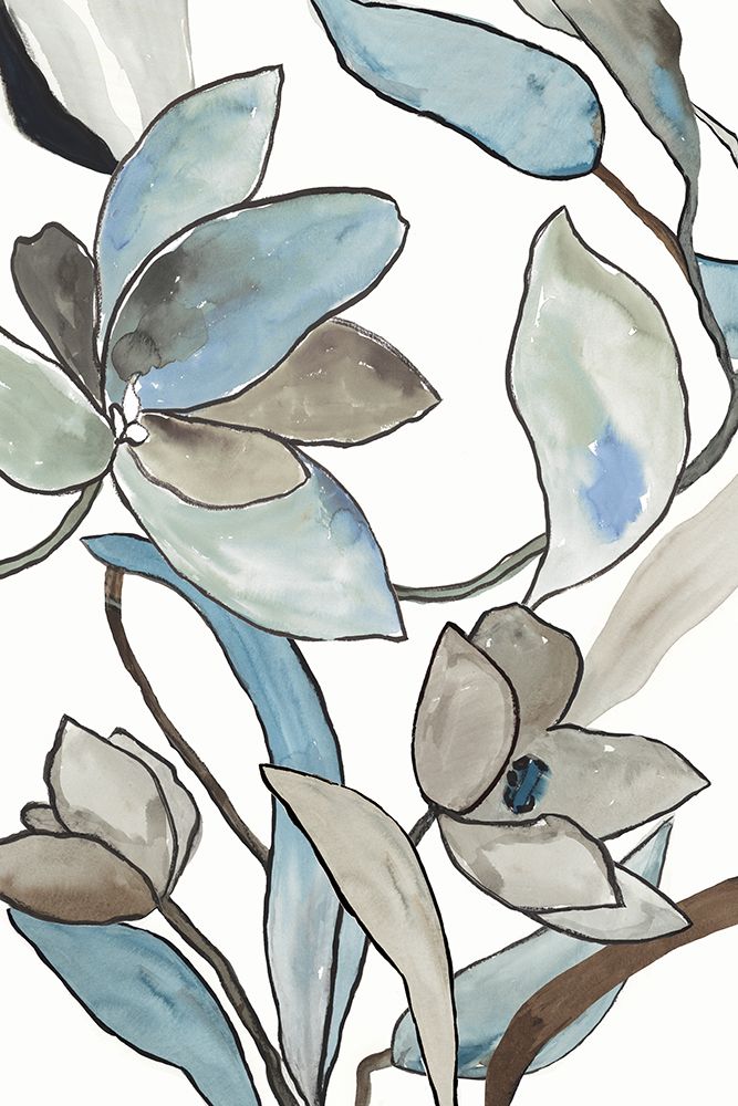Blooming Blue Florals II art print by PI Studio for $57.95 CAD